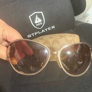 Coach Gold Sunglasses with Tan Case